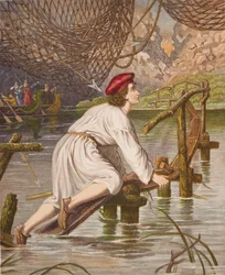 Ömt samvete korsar bron, illustration från 